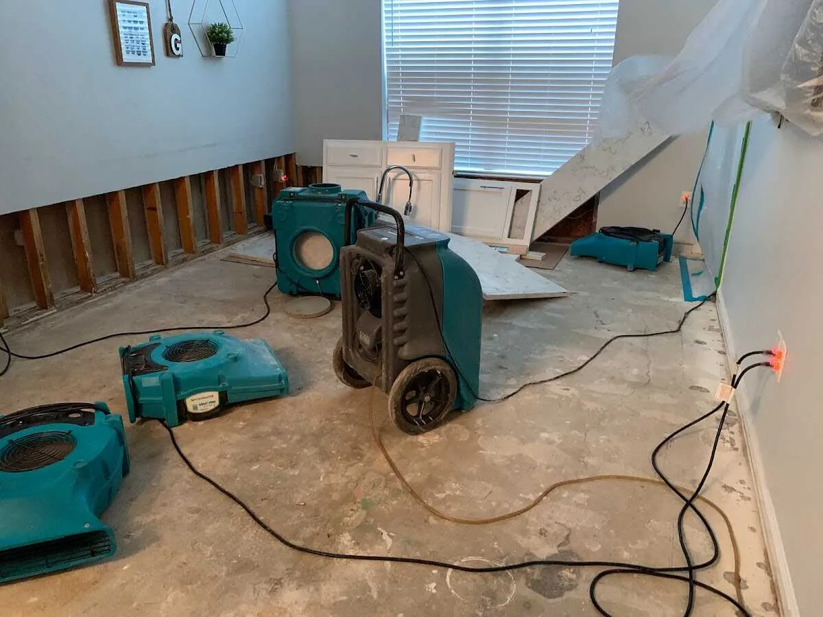 Dehumidifier in flood-cut room for Water Extraction & Removal in Malibu